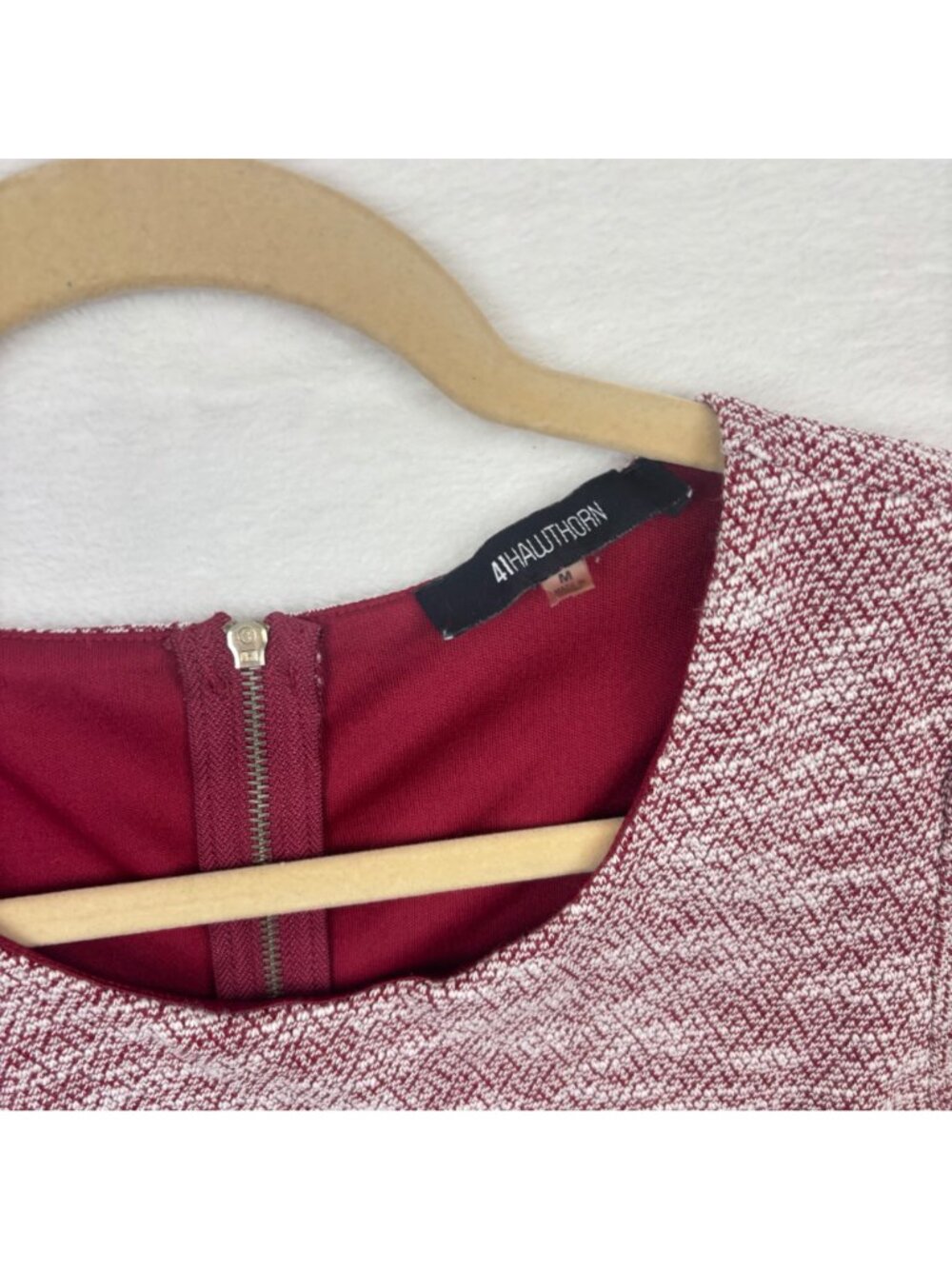 ✨3/$30 41 Hawthorn M Textured Red Short Sleeve Dress Back Zip Career Office - Picture 2 of 5